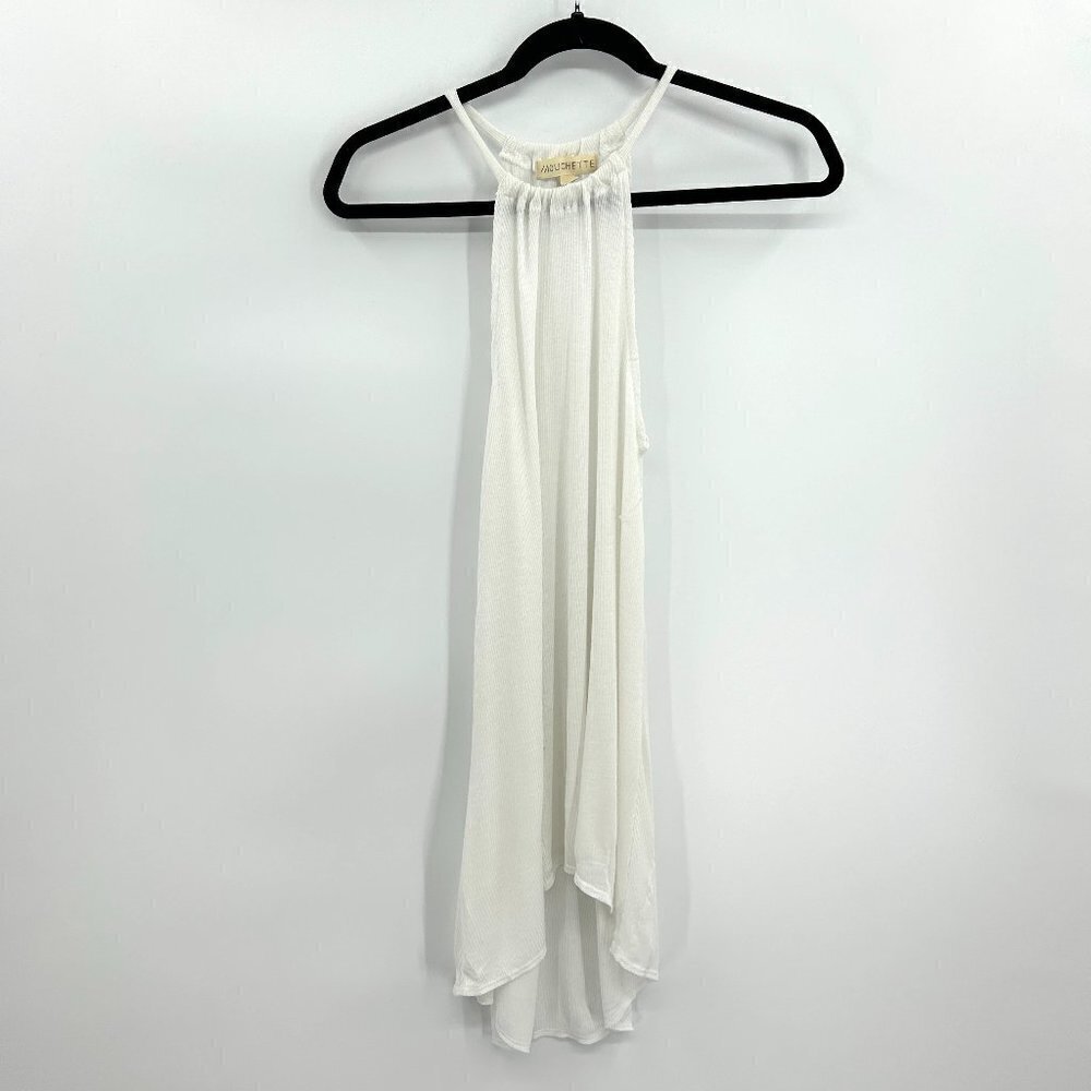 NWOT URBAN OUTFITTERS Mouchette White Ribbed High Low Tank Top Size Medium